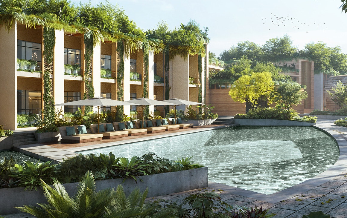 render of a resort pool